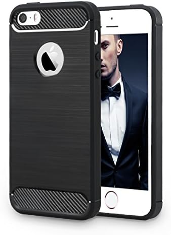 iPhone 5/5S/SE Case, DecaStars [Ultra-thin Series] Premium Flexible Full Body Soft TPU Skin Cover Case for Apple iPhone 5S SE Case - Black