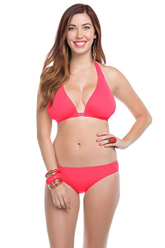 Becca by Rebecca Virtue Women's Color Code Sliding Halter Bikini Top (D+ Cup)