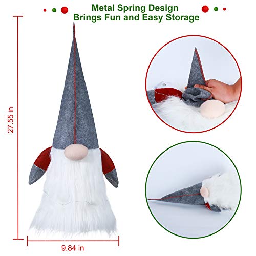 Oubomu Lighted Christmas Tree Topper, Large Scandinavian Swedish Tomte