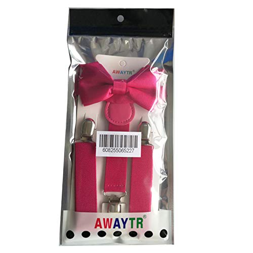 image for AWAYTR Child Kids Suspenders Bowtie Set - Adjustable Suspender Set for