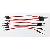 ABO Gear Solderless Flexible Jumper Wires For Breadboard Jumper Wires Male to Male 3" Long, 7PC Pack, Red Color