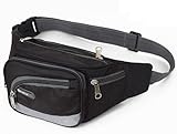 Big Mango New Fashion Multi-functional Sports Bag 6 Zipper Pockets Waist Bag Fanny Chest Pack with Cell Phone Pouch & Automatic Umbrella & Small Personal Stuffs for Both Men and Women Use
