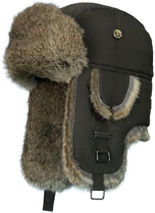 Amazon.com: Fur Winter Trapper Hat,100% Rabbit Fur Aviator  display picture 1