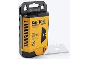 50 Pack Universal Utility Razor Blades by AccuTec - Heavy Duty Replacement Blades for Utility Knives, Ideal for Cutting, DIY, Craft, and Professional Use (Carton Utility Blade)