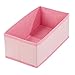 mDesign Fabric Drawer Organizer Bins, Kids/Baby Nursery Dresser, Closet, Shelf, Playroom Organization, Hold Clothes, Toys, Diapers, Bibs, Blankets, 2 Pack - Pink Herringbone