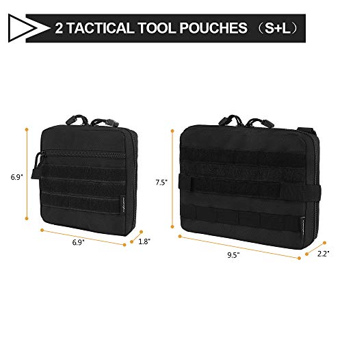 FUNANASUN Admin Molle Pouch, Tactical Utility Bag EDC EMTAttachment Pouches Compact Water-Resistant Pouches Multi-Purpose Tool Packs