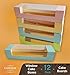 Cookeezz Couture - Colored Window Cake Box 12 x 3.75 x 2.75 Inch boxes Auto Popup Great for Bakery , Cakes , Cupcake - Assorted 12 Pack Boxes in 4 pastel colors also INCLUDED with 12 Cake Boards