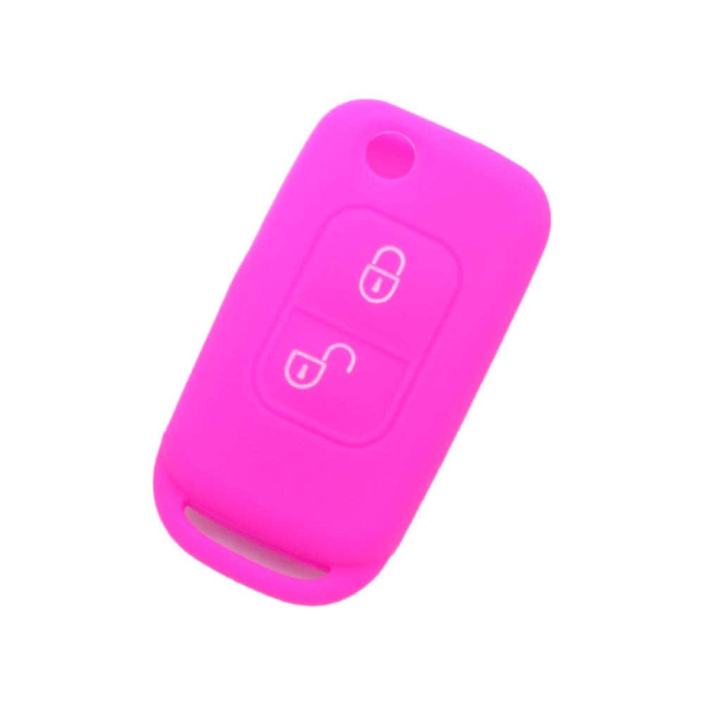 BROVACS Silicone Cover Protector Case Holder Skin Jacket Compatible with MERCEDES BENZ 2 Button Flip Remote Key Fob CV9952 Rose