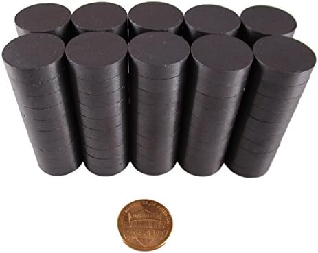 Manic Magnets - Ceramic Round Disc Magnets Industrial Strength (100 pieces per box) Ferrite Magnets With Black Finish, Multi-Purpose For School, Work & Home - Our Magnets Are Crazy Strong