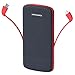 KOBWA 10000mAh External Battery Power Bank, Ultra Compact Portable External Battery Charger with Built-in Micro USB Cable/ USB Type C Cable for iPhone iPad Tablets Android Phones and More