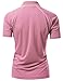 Coolon 2 Tone Collar Short Sleeve Zipper Polo Tee Pink XXXL