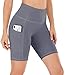 Ewedoos Women Shorts with Pockets – High Waist Running Shorts Women Workout Non See-Through Yoga Shorts (Ew321 Gray, Medium)thumb 1
