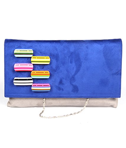 SAISHA Womens Handbag (Gold::Blue) (FCB0037)