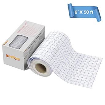 amazoncom clear vinyl transfer paper tape roll 6 x 50 feet clear w