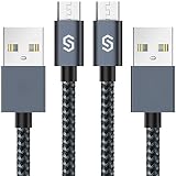 Micro USB Cable Android Charger - Syncwire [2-Pack 3.3 ft] Super-Durable Nylon-Braided Fast Sync & Charging Cord for Samsung, HTC, Nexus, LG, Xbox One, PS4, Smartphones & More - Space Gray
