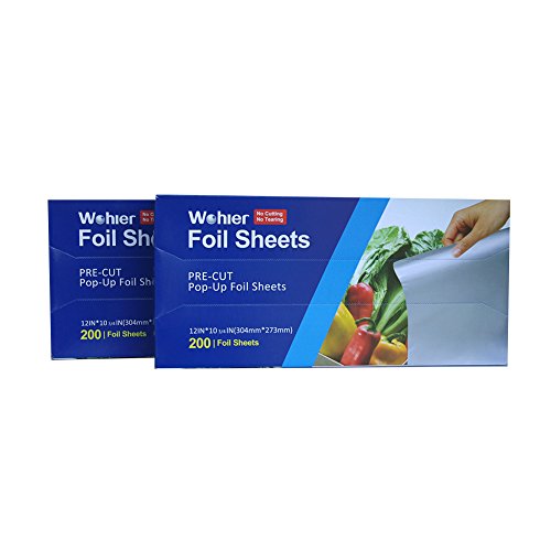 Wohler Durable Kitchen Aluminum Foil Roll, 100 Sq Ft (100sq*3,200sheets*2)