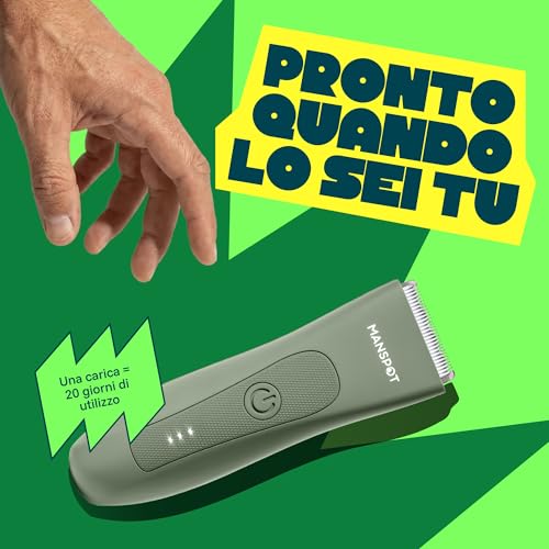 MANSPOT Men's Body Electric Shaver, Body Hair Remover with Ceramic Blade, Intimate Shaver Waterproof IPX7 Wet and Dry for Sensitive Areas, Beard, Arms, Legs and Armpits, 4 Guide Combs