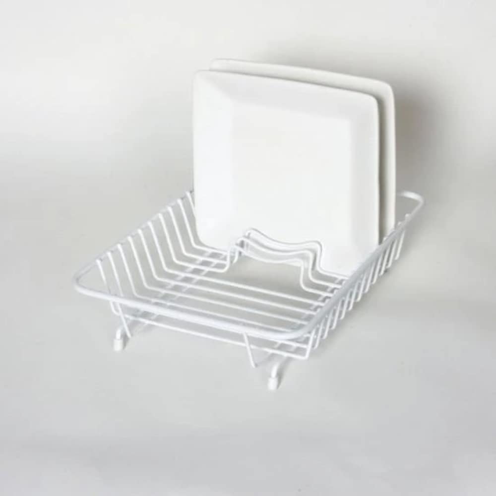 Delfinware 2020 W Dish Drainer, Metal, White, 31.5 x 25 x 8.5 cm