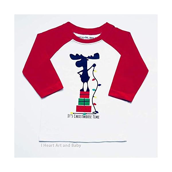 Christmas Shirt for Toddler, Moose Christmas Shirt, Holiday T-Shirt for Kids, Christmoose Time Funny Children's Holiday…