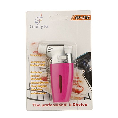 GuangFa Handheld Mini 862 Butane Torch Lighter Windproof Refillable Gas Steel Adjustable Flame 1300°C/2500°F for Kitchen Cooking Cigar Light BBQ Welding (Rose)