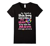 Womens There's This boy - He call me Mom - Autism Awareness shirt XL Black