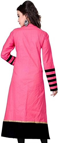 pramukh fashion women's cotton kurtis (b.p.dott,mbpink)_free size semi stich)
