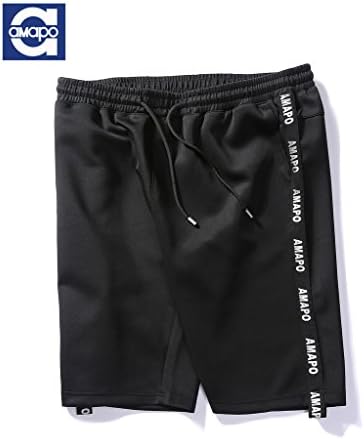 AMAPO Latest Men's Fashion Printed Ribben Loose Fit Elasticated Waist Shorts - Size: 2XL-6XL