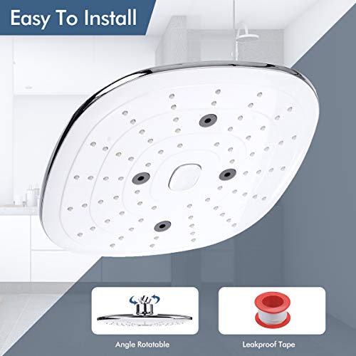 VADIV Shower Head Combo, High Pressure 9.5'' Adjustable Fixed
