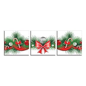3 Piece Canvas Wall Art Christmas Canvas Prints Home Artwork Decoration for Living Room,Bedroom - 12"x12"x3 Panels