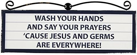 Faithworks WD152 Inspirational Wall Plaque, 8.5 x 3.25", Wash Your Hands