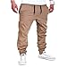 Calsky Men's Outdoor Casual Running Jogger Bottom Pants Trousers (Medium, Khaki)
