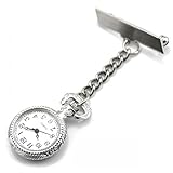 WZC Silver Nurses Lapel Pin Watch With Gift Box