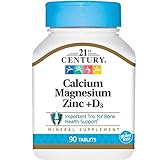 21st Century Cal Mag Zinc +D Tablets, 90 Count