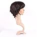 Heat Resistant Synthetic Wig Short Brown 12 Styles Full Wig with Bangs Short Hair Full Head 5'' / 5 inch+Stretchable Elastic Wig Net,#2 Dark brown