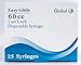 Easy Glide Luer Lock Disposable Syringes, No Needle, 60 CC