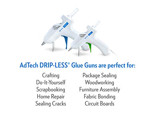 Award-Winning AdTech W9202 Drip-Less Mini Size High Temp Hot Glue Gun - Up To 90% Less Drips & Strings