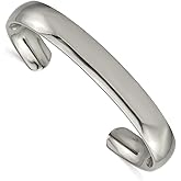Auriga Fine Jewelry Titanium Polished Cuff Bangle Bracelet for Men 7"", Grey, AFJ-QG-TBB147-MP