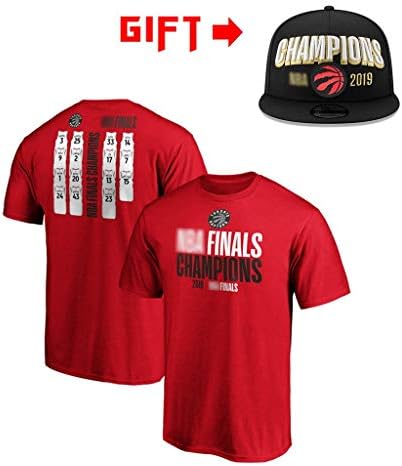 HWHS316 Toronto Raptors Champion Basketball Uniforms Sports T-Shirt Competition Training Uniforms Easy To Dry Casual Clothing (Hat As A Gift for You),Red,M165~170CM
