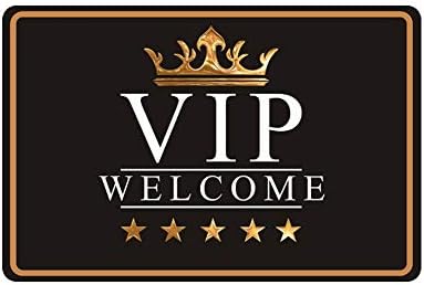 farg Personalized Crown VIP Welcome Door Mat - Custom Non Slip Hello Doormat Indoor Entrance Rug - Rectangular Shoe Scraper Dirt Trapper Mats
