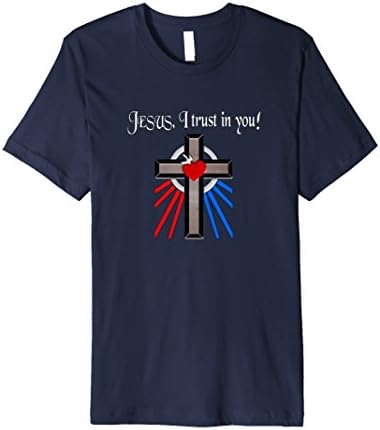 Men's Divine Mercy Chaplet Prayer Jesus I Trust in You XL Navy