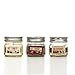 Hosley Set of Three 4 Ounce Mason Jar Candles - Your Choice of Fragrances (F-Assorted)
