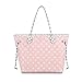 Xleoo Oversized colorful Monogram real leather Never fill in full shoulder handbags Red/Pink