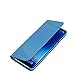 AICase Galaxy S8 Plus Case, Luxury Translucent View Window Sleep/Wake Up Function Cover Mirror Screen Flip Electroplate Plating Stand Full Body Protective Case for Samsung Galaxy S8 Plus(Blue)