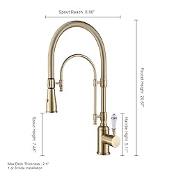 KunMai Kitchen Faucets Brushed Gold Kitchen Sink
