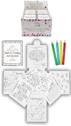 4 Wedding Childrens Activity Pack / Crayons Drawing Colouring Book Travel Games by Activity Pack