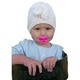 Mommy's Touch Pink Kiss Pacifier For Babies and Toddlers. Funny baby lips pacifier for girls