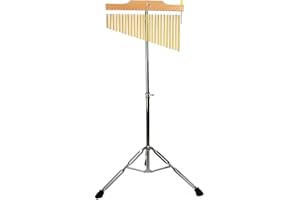 ENNBOM Bar Chimes with Adjustable Stand 25 Note 36 Note Single-row Wind Chime Musical Percussion Instrument (25 Note, Frosted gold)