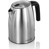 MLO E-CO Stainless Steel Electric Kettle Tea Pot (BPA Free) - Fast Boiling Water Kettle with Visible Indicator Window, 1500W and 1.8L