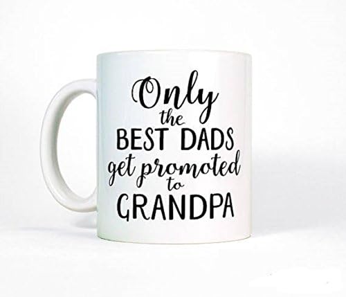 Personalized Grandpa Gift | Best Dads Get Promoted To Grandpa Mug | Pregnancy Reveal to Grandparents | Christmas Gift for Grandpa Coffee Mug