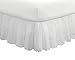 FRESH IDEAS Eyelet Bed Skirt Dust Ruffle Embroidered Details, Classic 14” Drop Length Gathered Styling, Twin, White (Model: FRE30014WHIT01)